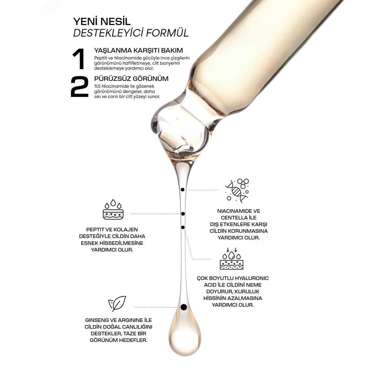 Yaşlanma Karşıtı ve Gözenek Sıkılaştırıcı Peptit Serum 2IN1 – Age Defy 30 ml