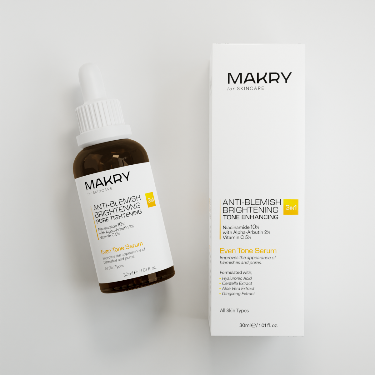 Leke Karşıtı, Aydınlatıcı ve Cilt Tonu Eşitleyici Cilt Bakım Serumu 30 ML (Arbutin, Vitamin C)